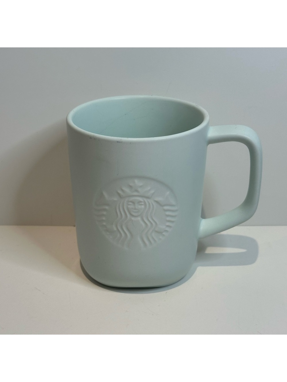 Starbucks Mug 2023 Siren Recycled Ceramic Triangular Bottom Embossed Mint Green